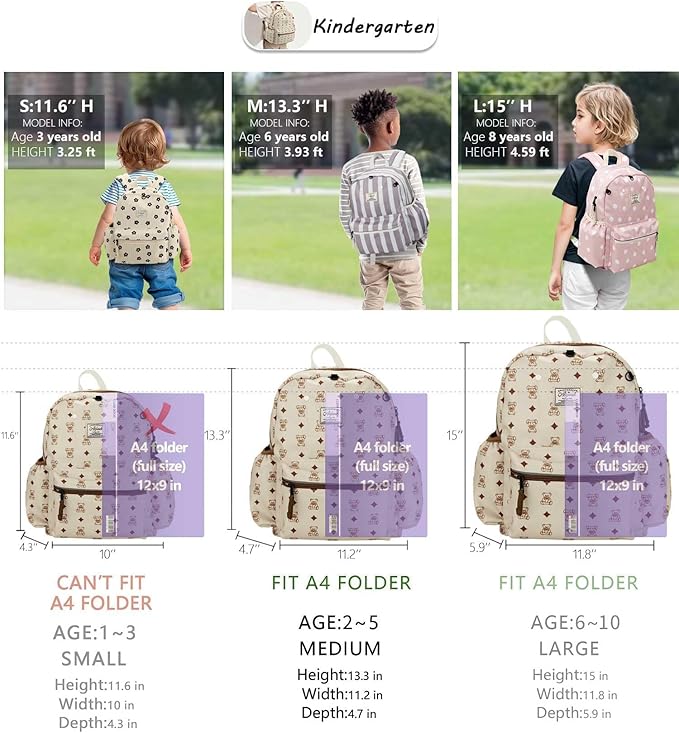 atgark Corduroy Toddler Backpack for Boys 2-5: Preschool Backpack for Boys Girls - Cute Kids Backpack for Boys 13.5" H Fit Folder