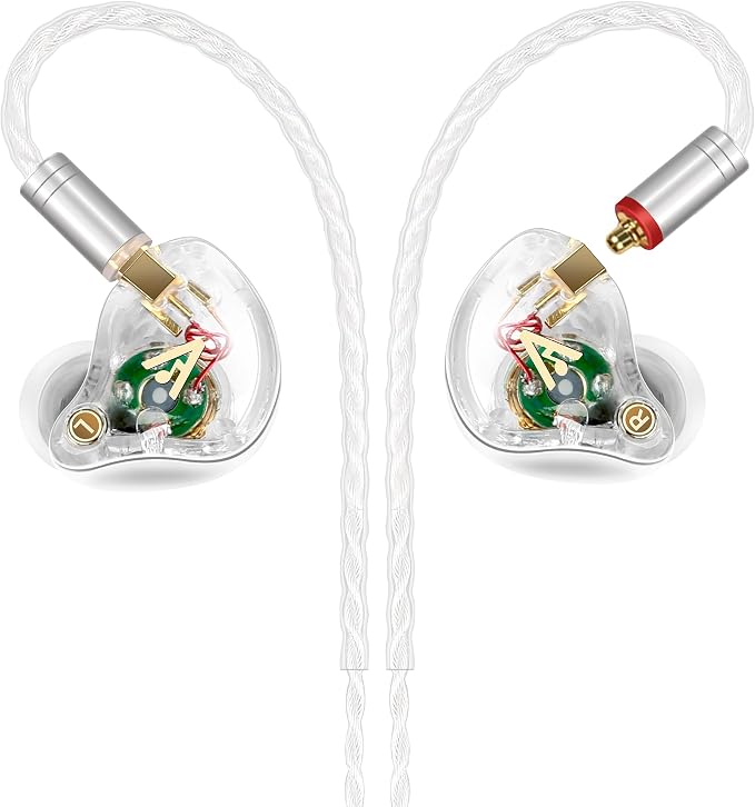 Vibes 202 Wired Earbuds - HiFi in Ear Monitor Headphones – Professional Noise Isolating Ear Buds - Clear Sound, Deep Bass & Comfort-Fit IEM Earphones - MMCX to 3.5mm, Silver Plated Cord, Carrying Case