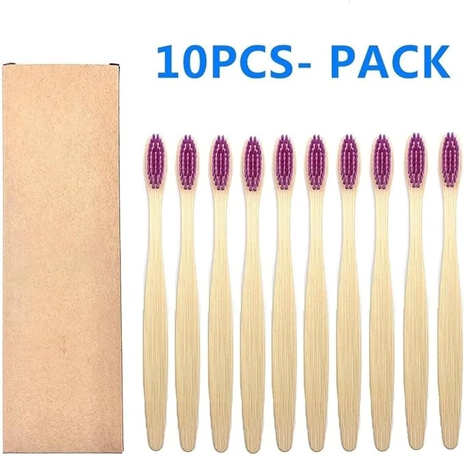 Manual Toothbrush 10PCS Colorful Toothbrush Set Soft Bristle Teeth Whitening Toothbrushes Soft Care Toothbrush(10PCS Purple Color)