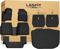 LASFIT All Weather Floor Mat Set for 2009–2019 Ford Flex & 2010–2019 Lincoln MKT – 3 Rows Custom Fit Floor Mats + Cargo Liner & Seat Back Protectors – Premium TPE Interior Full Coverage Protection