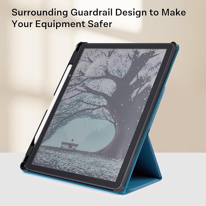 CoBak Case for 11" Kindle Scribe 3rd Generation 2025, Kindle Scribe Colorsoft with Two Viewing Angles - All New PU Leather Cover with Auto Sleep Wake, Pen Holder. Royal Blue