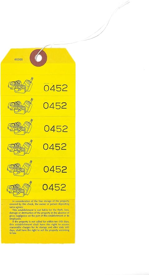 Front Desk Supply Hotel Luggage Claim Tags with Numbered Stickers & Tear-Off Claim Ticket – High-Visibility Baggage Management Tags for Hotels, Group Travel, Valet & Guest Storage – 1,000 Pack
