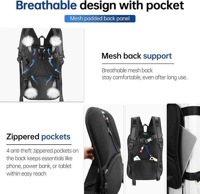 Heavy-Duty Backpack Carrying Straps System for 22-30 Inch Suitcase Luggage Hardcase for Adventure Travel Cobble Stone Streets Stair - L
