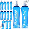 12 Pcs Soft Flask 17oz/500ml TPU Collapsible Water Bottle Foldable Hydration Flask for Running Hiking Cycling Climbing