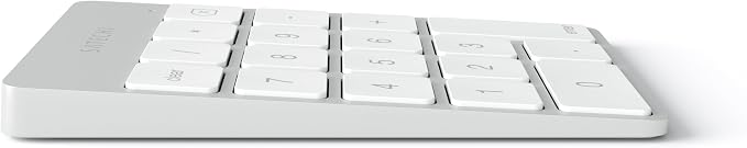 Satechi Slim Aluminum Bluetooth Keypad, Wireless Number Pad with 18 Keys, Micro USB Rechargeable Numpad, External Number Pad for MacBook Air/Pro/Neo, iPad Air/Pro, iMac, PC - Silver