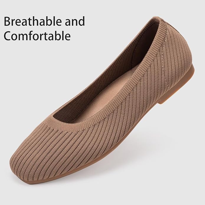 Frank Mully Women's Flats Square Toe Flats Comfortable Slip on Washable Ballet Flats Shoes for Women Dressy Work