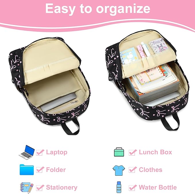 LEDAOU Backpack for Girls School Bag Kids Bookbag Teen Backpack Set Daypack with Lunch Bag and Pencil Case | Kids, Bookbag, Daypack, with Lunch Bag, and Pencil Case
