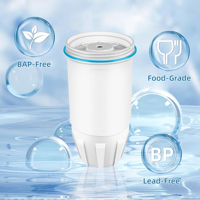 Water Filter Replacement for Zero Water 4-Pack 5-Stage 0 TDS Filters Fit 10 Cup Pitcher and Dispenser ZR-001 ZR-017 ZR-004 ZP010, Reduce Lead, Chromium, PFOA/PFOS by APPLIANCEMENTS