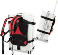 Heavy-Duty Backpack Carrying Straps System for 22-30 Inch Suitcase Luggage Hardcase for Adventure Travel Cobble Stone Streets Stair - L,Red