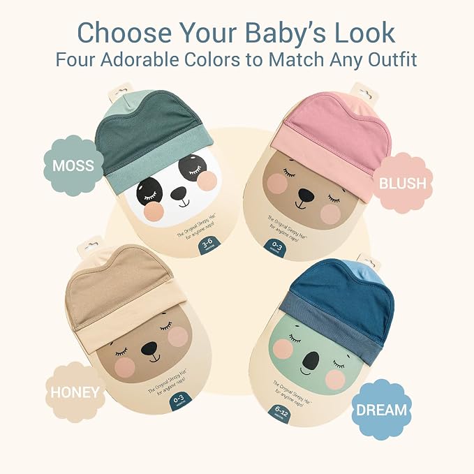 The Original Baby Sleep Mask & Soft Eye Shade – Newborn, Sun Hat & Beanie – Travel & Baby Gifts