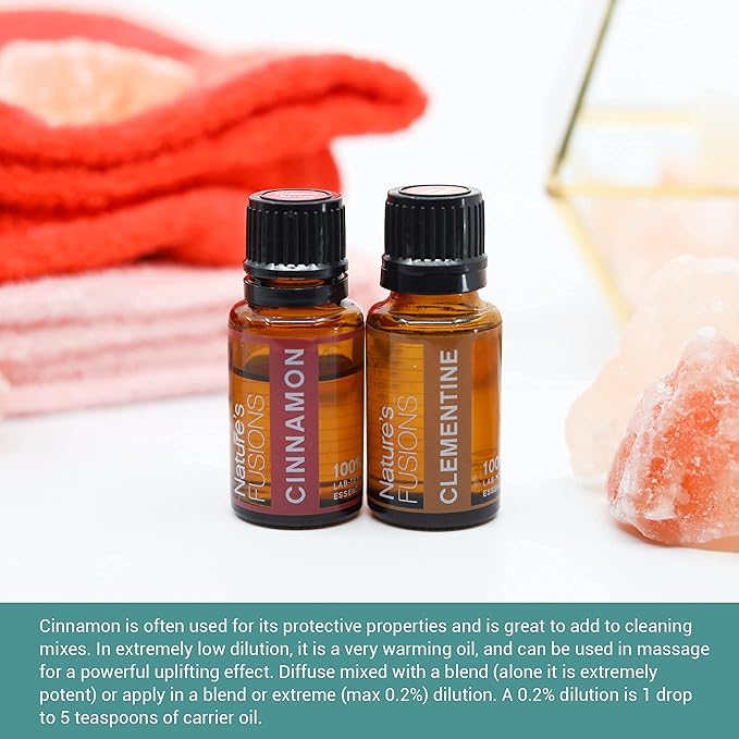 Nature's Fusions Cinnamon Bark, 100% Pure and Natural Essential Oils, Undiluted, Therapeutic Grade for Aromatherapy and Topical Use, .5 Fl Oz (Pack of 1) (15 mL)