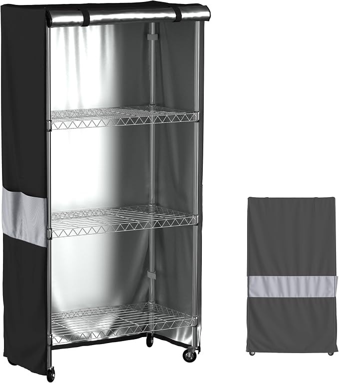 Wire Shelf Cover,600D Heavy Duty Waterproof Dustproof Standing Shelf Units Cover, Storage Rack Cover with Zipper for Metal Shelving(Cover only) (36" L x 24" W x 72" H)