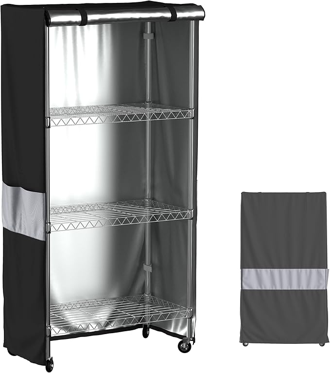 Wire Shelf Cover,600D Heavy Duty Waterproof Dustproof Standing Shelf Units Cover, Storage Rack Cover with Zipper for Metal Shelving (36" W x 14" D x 54" H)
