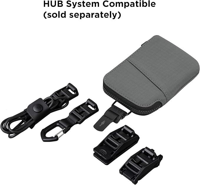 ALPAKA Zip Card Pouch - Card Wallet and Coin Pouch - Holds 12-20 Cards and Cash Holder with Grey Axoflux, RFID Blocking Weatherproof Material