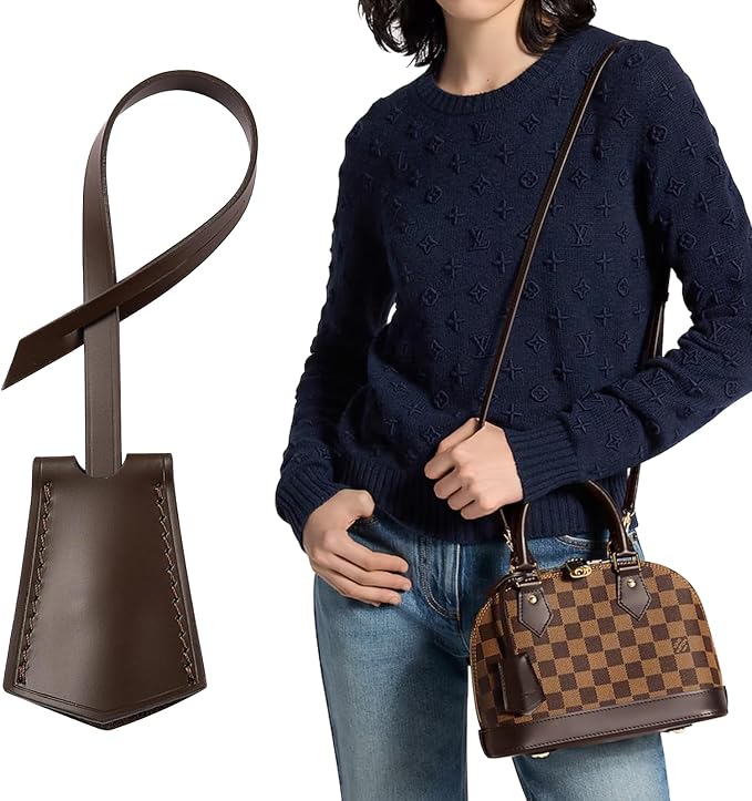 Microfibre Leather Tag for Luggage Bag or Suitcase, Decorative Hang Tag for Speedy 25 30 35 Handbag(Coffee Tag)