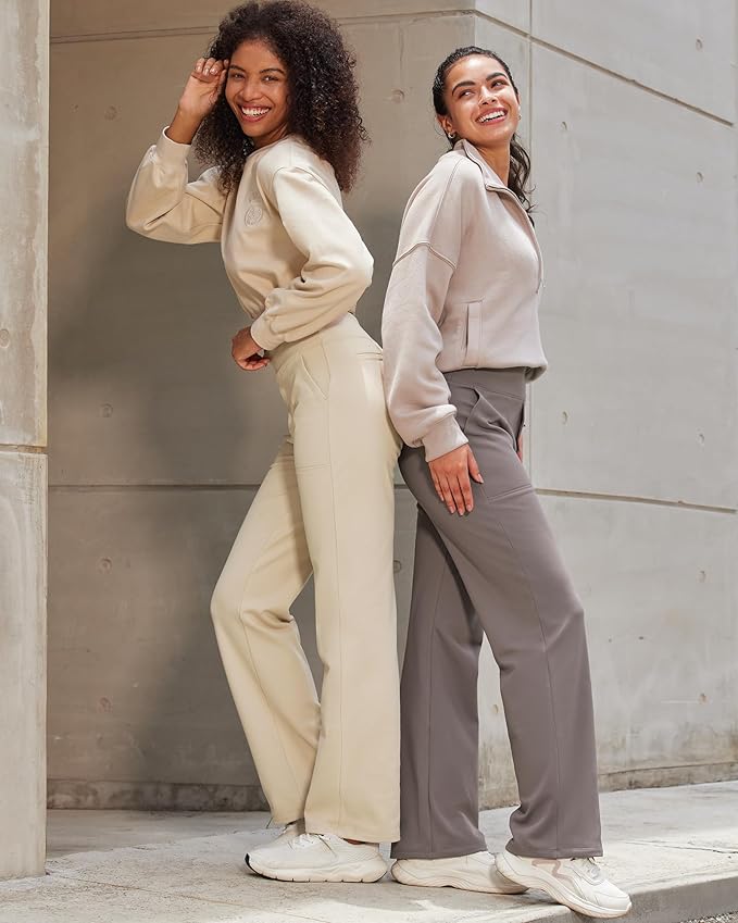 G4Free EverGoing Yoga Pants Women Wide Leg Pants with Pockets High Waist Stretch Dress Casual Sweatpants Petite/Regular/Tall