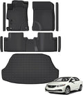 Auxko All Weather Floor Mats Cargo Mat & Door Sill Protector for Honda Civic Sedan 2012-2015 TPE Liners Accessories Guard Odorless Anti-Slip Floor Trunk Liner