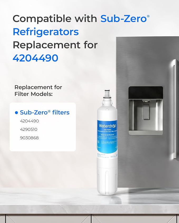 Waterdrop 4204490 Water Filter Replacement for Sub-Zero® 4204490, 4290510, 9030868, 7007067 Refrigerator Water Filter, Pack of 2