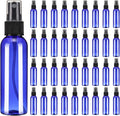 uxcell 100 Pack Spray Bottles, 2 Oz/60ML Reusable Clear Empty Mist Plastic Mini Travel Bottle Set,Small Refillable Liquid Containers for Household Use, Essential Oil(Blue Black)