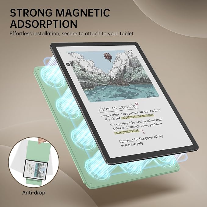MoKo Magnetic Case for All-New 11" Kindle Scribe 2025(3rd Generation) & Kindle Scribe Colorsoft 2025(1st Generation) - Slim Folio Premium PU Leather Cover with Pen Clasp & Auto Sleep Wake, Agave Green