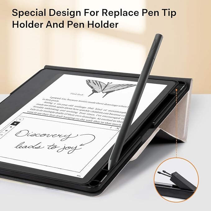 CoBak Case for Tablet Reader - All New PU Leather Cover with Auto Sleep Wake Feature for Tablet Reader 10.2" 2022 & 2024 Released with Pen Holder (not Compatible with Remarkable),Pastel Flowers