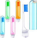 Patelai 8 Pieces Travel Toothbrush Set, Travel Size Toiletries, Soft Bristle Mini Foldable Tooth Brush with Case, Individually Wrapped Small Portable Toothbrush for Camping Home (Bright Color)