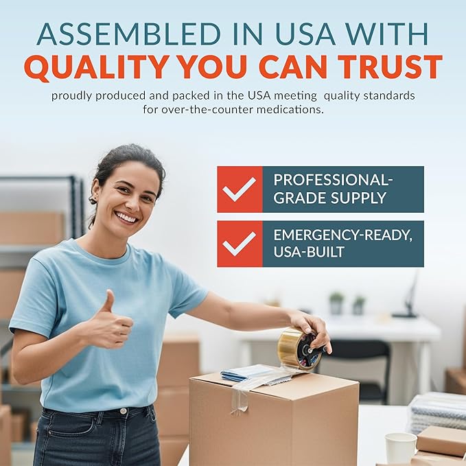 Epic Medical Supply First Aid Kit Medication Refill 115-Count Unit Dose Packets Alcohol Pads & Bandages Emergency Medicine Kit Pills 1st Aid Kit Refill Travel Camping Assembled in USA (115 Pieces)