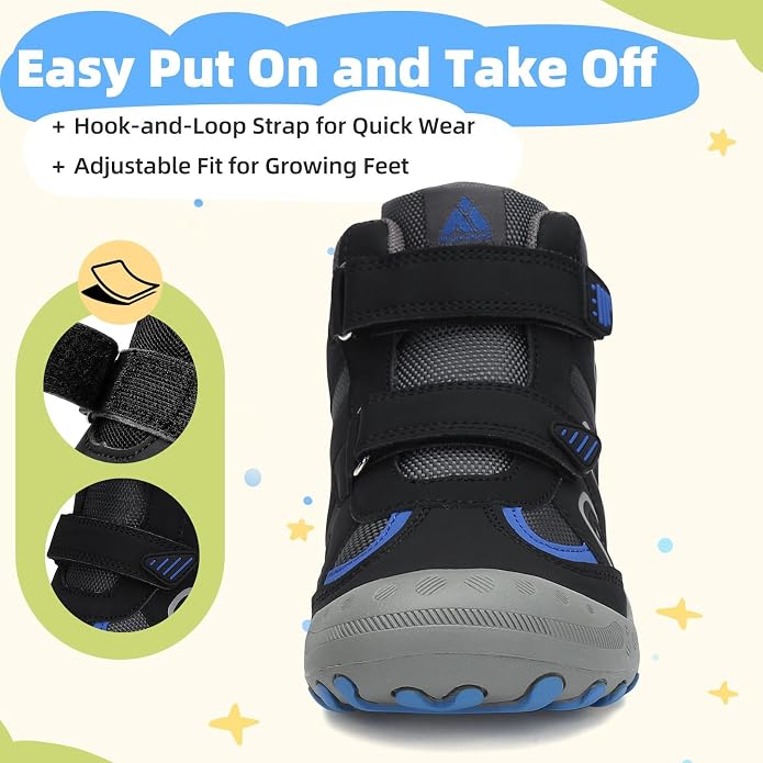 Mishansha Kids Water Resistant Hiking Boots, Boys Girls Anti Collision Anti-Skid Athletic Outdoor Adventure Trekking Shoes