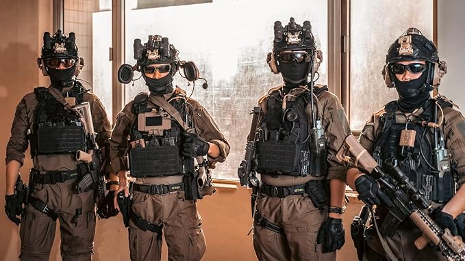 BOMTURN Battle Belt Tactical Belt with Accessories: Duty Belts Law Enforcement Combat Airsoft Police Belt with Pouches 7pcs