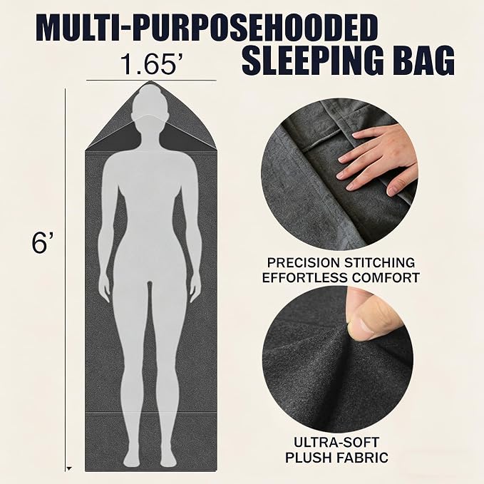 Sleep Pod for Deeper Sleep - Wearable Blanket Hoodie with Eye Mask, Improved Hug Sleeping Pod with Soft Breathable Fabric, Portable Compression Sleeping Bag for Camping, Travel & Home Lounging