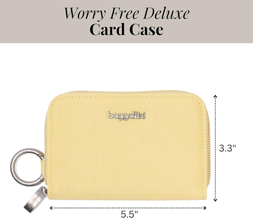 Baggallini Deluxe Card Case - Lightweight 5.5"x3.3" RFID Protected Womens Wallet Card Holder