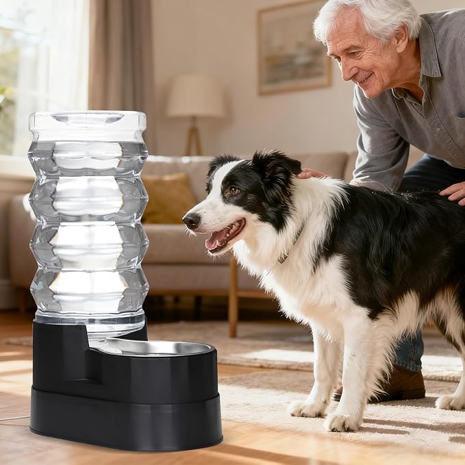 RIZZARI 9L Gravity Pet Water Dispenser with Filter for Large Dogs | Comfortable Elevated Design,Cleaner Drinking Surface,Busy Pet Owner Friendly,Indoor Everyday Use,Easy Daily Maintenance