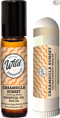 Creamsicle Sunset Essential Oil 2-Pack – Uplifting Sweet Orange & Comforting Vanilla Aromatherapy Roll-On & Inhaler – Mood Boost, Stress Support & Summertime Nostalgia