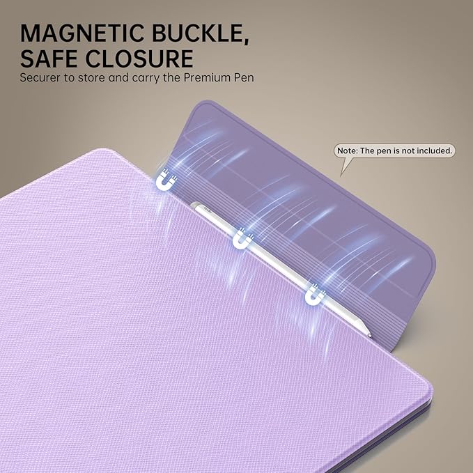 MoKo Magnetic Case for All-New 11" Kindle Scribe 2025(3rd Generation) & Kindle Scribe Colorsoft 2025(1st Gen) - Slim Folio Premium PU Leather Cover with Pen Clasp & Auto Sleep Wake, Taro Purple