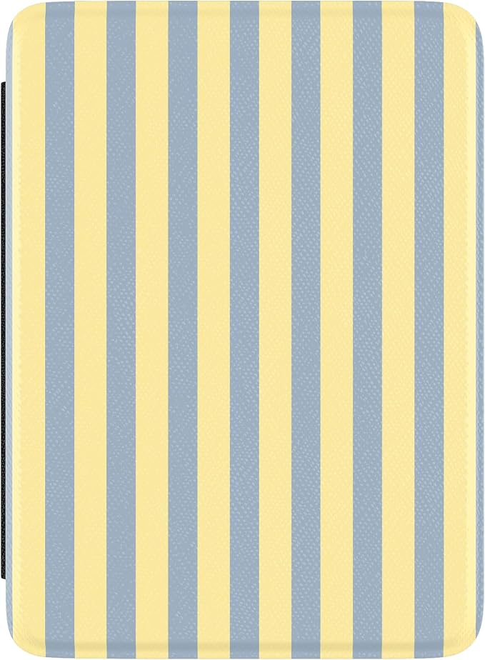 Casely Kindle Case | Coastline Stripes | Blue & Yellow | 7” Kindle Colorsoft and 7” Kindle Paperwhite (12th Gen)