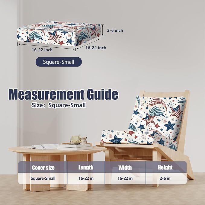 8Pcs Stretch Patio Cushion Covers, Outdoor Couch & Sofa Replacement Slipcovers for Patio Furniture Cushion Covers, Washable Reusable Furniture Protector