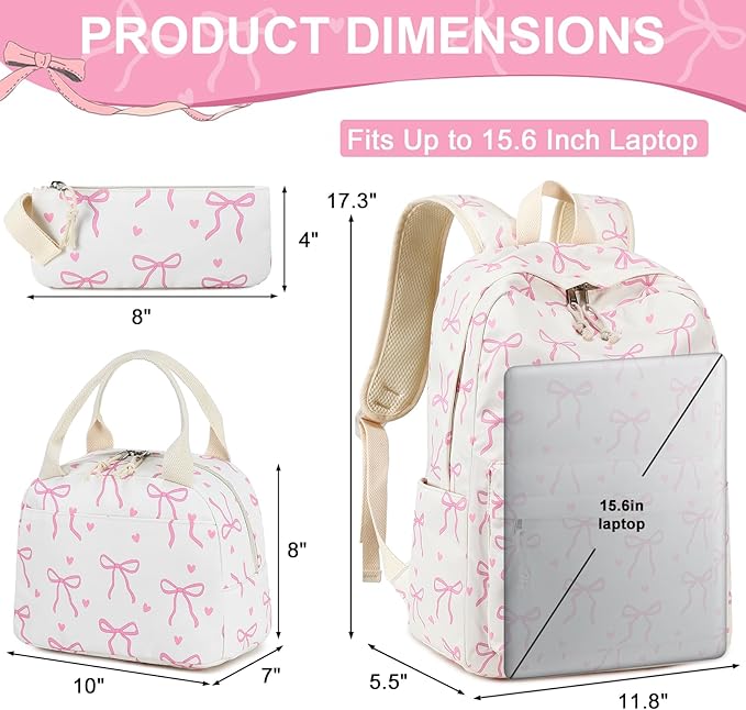 LEDAOU Backpack for Girls School Bag Kids Bookbag Teen Backpack Set Daypack with Lunch Bag and Pencil Case | Kids, Bookbag, Daypack, with Lunch Bag, and Pencil Case