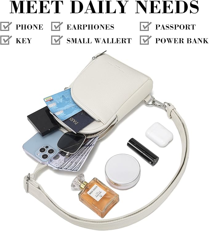 INICAT RFID Blocking Sling Bag, Anti Theft Crossbody Bag for Women Compact Travel Purses Vegan Leather