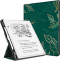 CoBak Case for 11" Kindle Scribe 3rd Generation 2025, Kindle Scribe Colorsoft with Two Viewing Angles - All New PU Leather Cover with Auto Sleep Wake, Pen Holder. Green Pattern