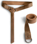 Hide & Play, Leather Medieval Belt with Half Ring Closure, Renaissance Style, Adjustable Strap for Viking Cosplay, Handmade