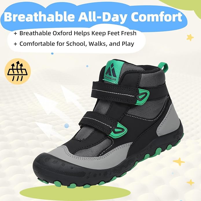Mishansha Kids Water Resistant Hiking Boots, Boys Girls Anti Collision Anti-Skid Athletic Outdoor Adventure Trekking Shoes
