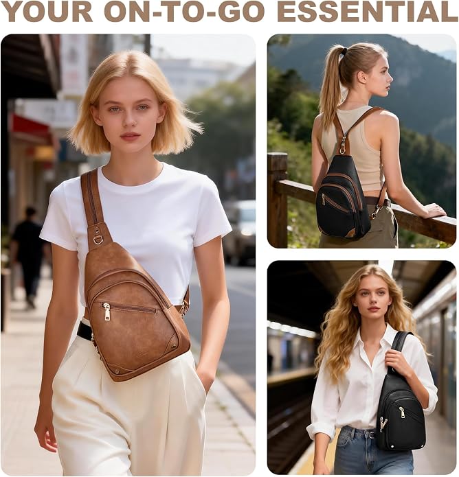 SYTRAH Anti Theft Sling Bag for Women, RFID Crossbody Purses Convertible Sling Backpack, Cross Body Purse Chest Bag