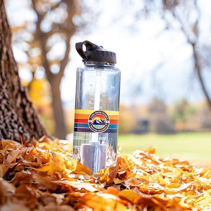 Epic Water Filters Nalgene OG Water Bottle with Filter, USA Made, BPA Free, Removes 99.99% Tap Water Contaminants, Forever Chemicals, Smoke Grey 48 oz