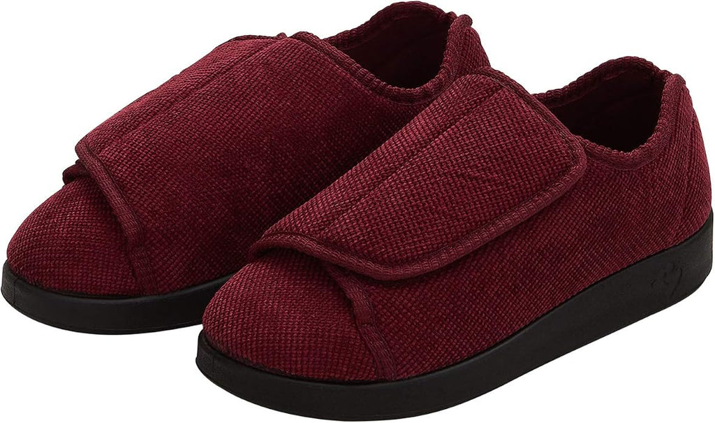 Silvert's Adaptive Clothing & Footwear Silverts Women's Extra Wide Adjustable Slippers Easy Closure Diabetic House Shoes Non Slip Comfort