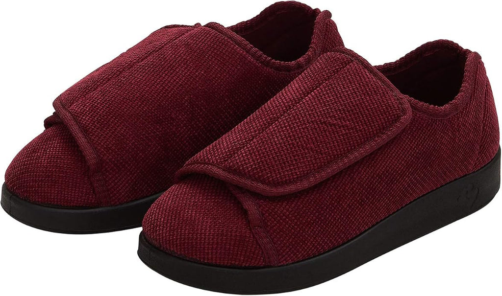 Silvert's Adaptive Clothing & Footwear Silverts Women's Extra Wide Adjustable Slippers Easy Closure Diabetic House Shoes Non Slip Comfort