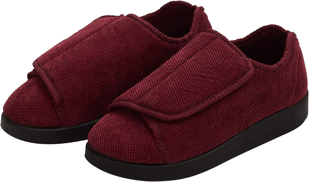 Silvert's Adaptive Clothing & Footwear Silverts Women's Extra Wide Adjustable Slippers Easy Closure Diabetic House Shoes Non Slip Comfort