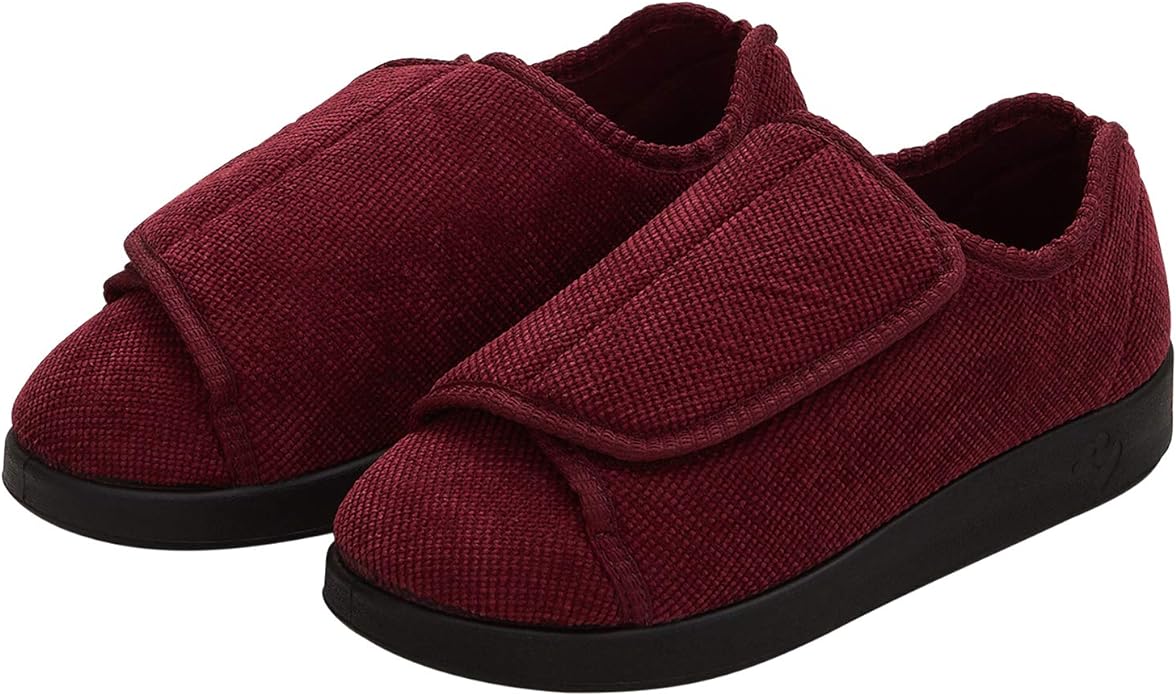 Silvert's Adaptive Clothing & Footwear Silverts Women's Extra Wide Adjustable Slippers Easy Closure Diabetic House Shoes Non Slip Comfort