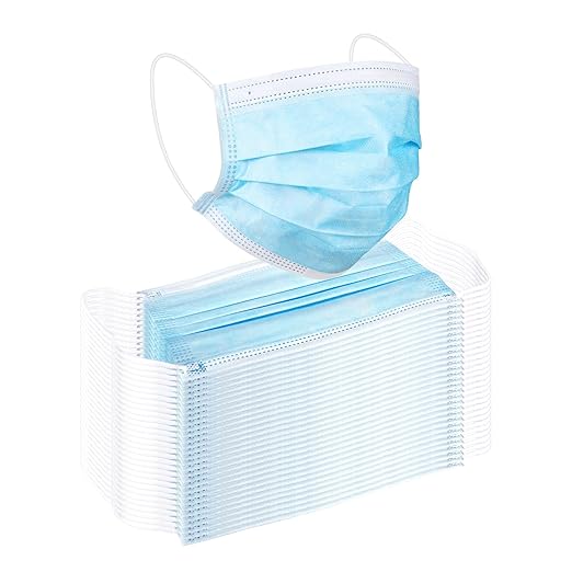 Be Smart Get Prepared 50 pcs FACE MASK, 3 Ply Protective Barrier, Single Use, Disposable Earloop – Home, Travel, Office, School, Work, Outdoors