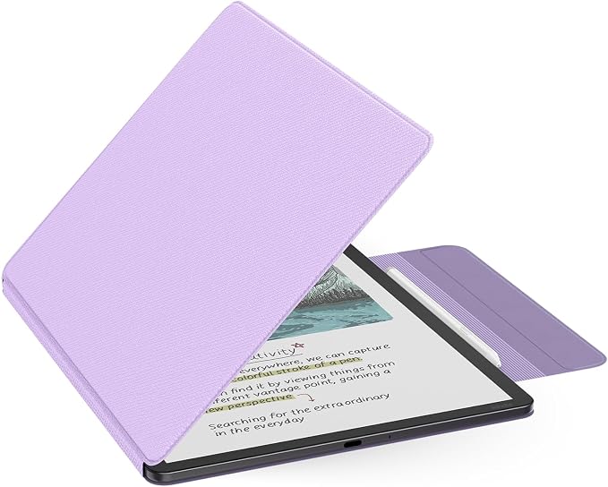 MoKo Magnetic Case for All-New 11" Kindle Scribe 2025(3rd Generation) & Kindle Scribe Colorsoft 2025(1st Gen) - Slim Folio Premium PU Leather Cover with Pen Clasp & Auto Sleep Wake, Taro Purple