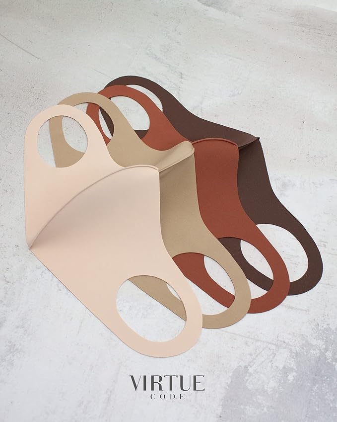 Virtue Code Second Skin Cloth Face Mask Pack. 4 Buttery Soft Masks Washable Fabric